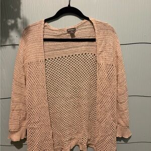 Beige Open-Knit Women's Sweater